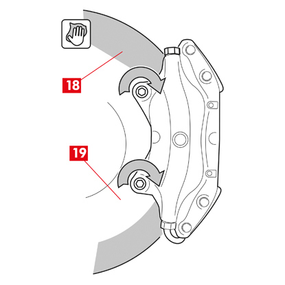 Очистка тормозной поверхности, диска и контактных поверхностей суппорта на кронштейне ступицы