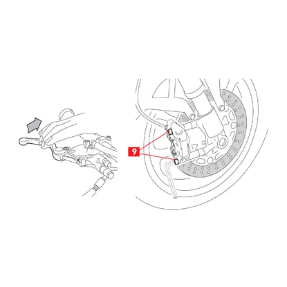 Die Befestigungsschrauben des Bremssattels werden angezogen.