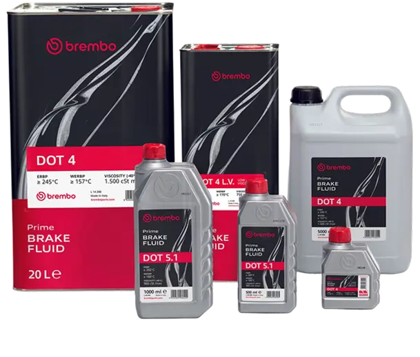 Packs of various formats of Brembo brake fluid