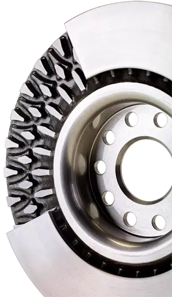 تفاصيل قرص الفرامل مع طلاء بالأشعة فوق البنفسجية