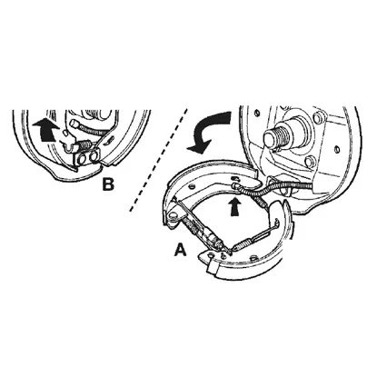 فك خطاف كابل فرامل اليد.