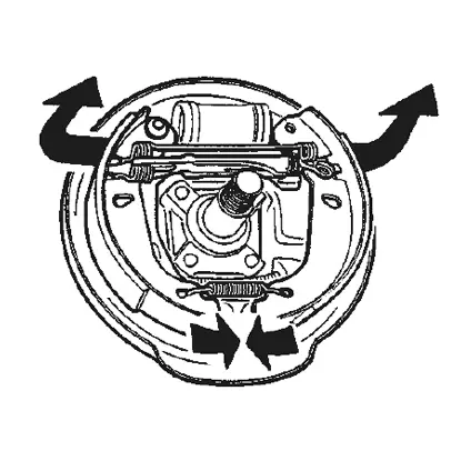 حرر الدعامات السفلية لفكوك الفرامل. اجمع هذه الدعامات السفلية مع فكوك الفرامل من أجل تحرير الأطراف العلوية.