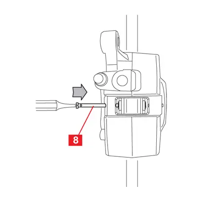 بالنسبة للكاليبر ذا الدبوس اللولبي المحكم، أحكم ربط الدبوس بعزم الدوران 