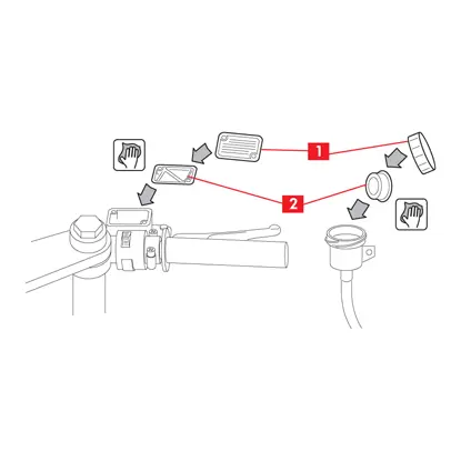 املأ سائل الفرامل في الخزان إذا لزم الأمر.