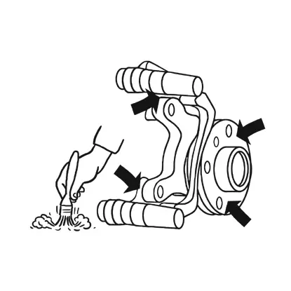 نظف وجه تثبيت صرة العجلة، مع إزالة أي رواسب وصدأ؛ وتحقق من عدم تلف السطح أو تشوهه، وأعده إلى الحالة المناسبة إذا لزم الأمر