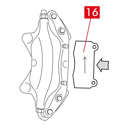 أدخل البطانات (النقطة 16) في الكاليبر الجديد.