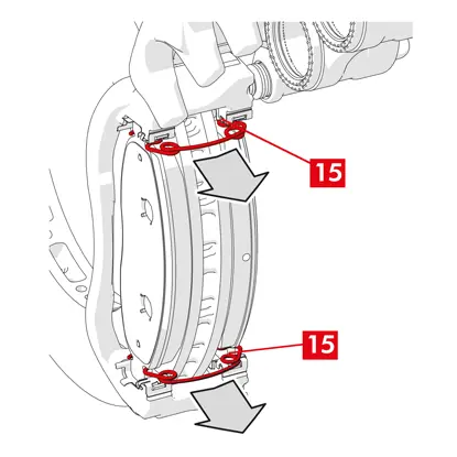 استخدم قلم تحديد لتحديد اتجاه دوران القرص على البطانات لتجنب إعادة تجميعها بشكل غير صحيح