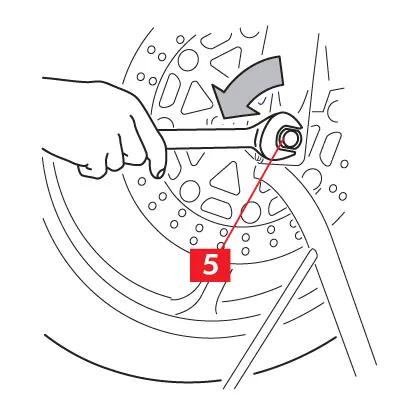 فك الصامولة (النقطة 5) على الدبوس