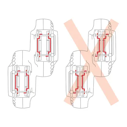 تأكد من أن الزنبركات مركّبة بأماكنها الصحيحة