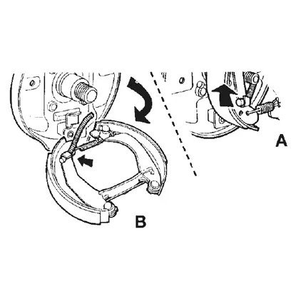 فك خطاف كابل فرامل اليد.