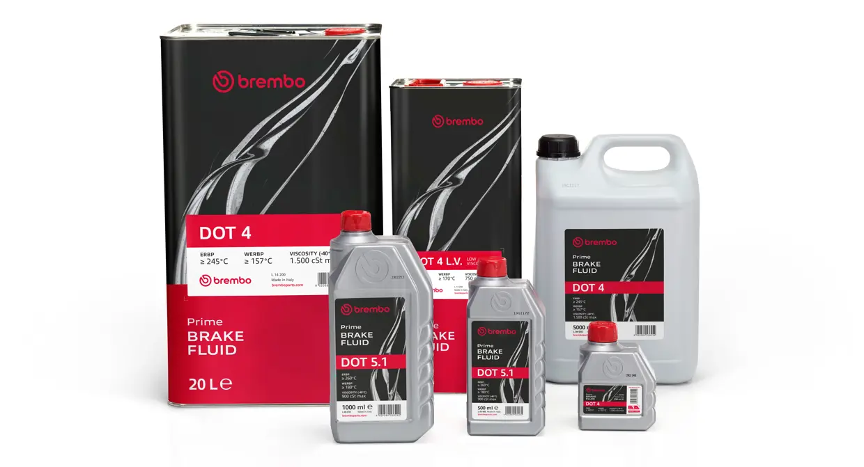 يتم تحديد نطاقات سائل الفرامل بواسطة أرقام DOT (وزارة النقل) وLHM (أي القائمة على المعادن)