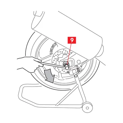 The nut on the stud is unscrewed.