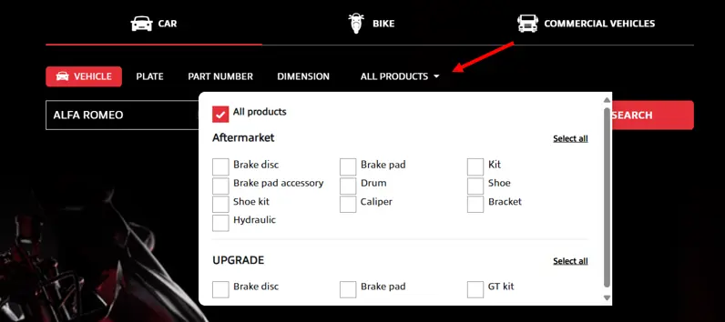 Produktfilter