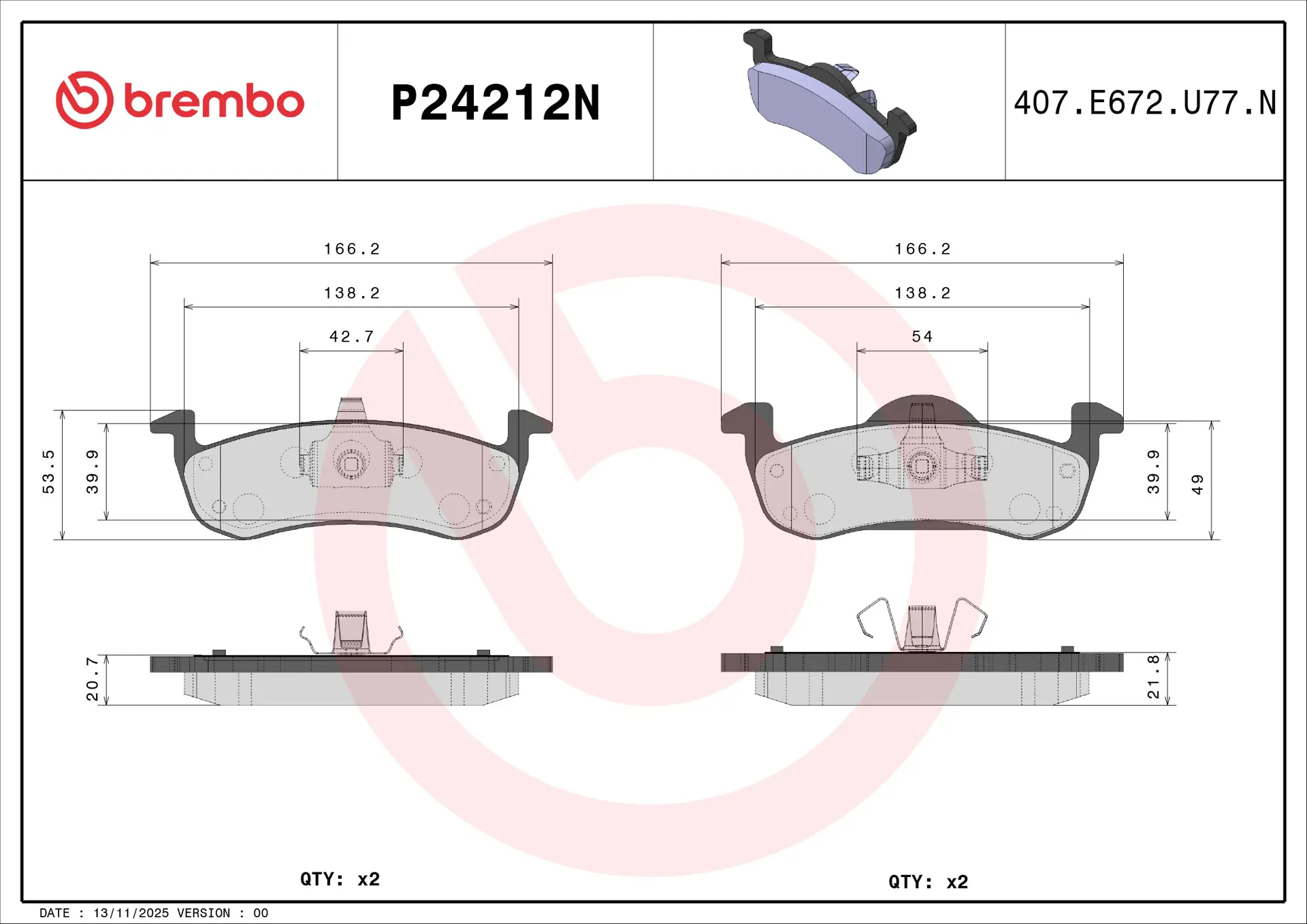 Belag Brembo P24212N