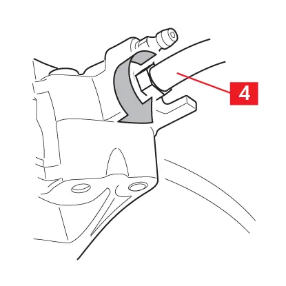 The feed tube on the caliper is released.