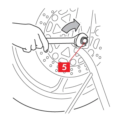 The nut is tightened on the stud to the closing torque.