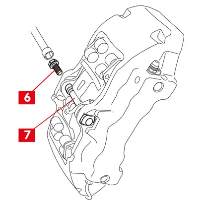 Bremssattel mit mittlerer Zugstange