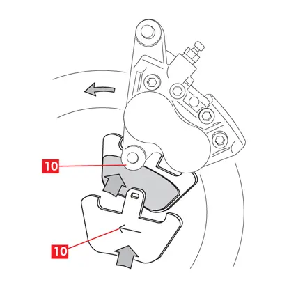 The pads are inserted into the new caliper.