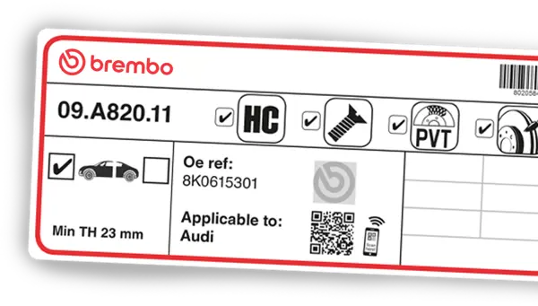 Das Produktetikett zeigt: Unverwechselbarer QR-Code, Verifikationshologramm und Produktkennzeichnung