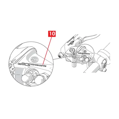 The marking is necessary to distinguish the "RCS corsacorta" master cylinder.