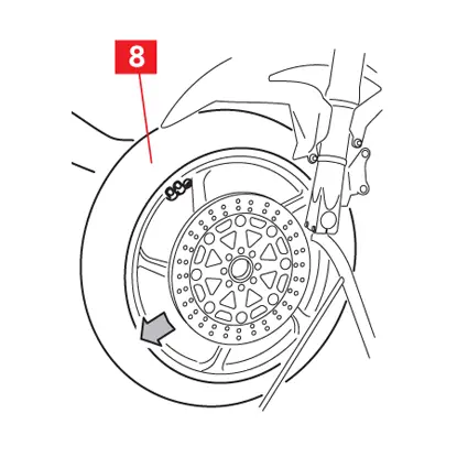 The wheel is removed.