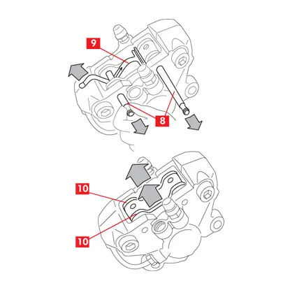 The pads and spring are removed.