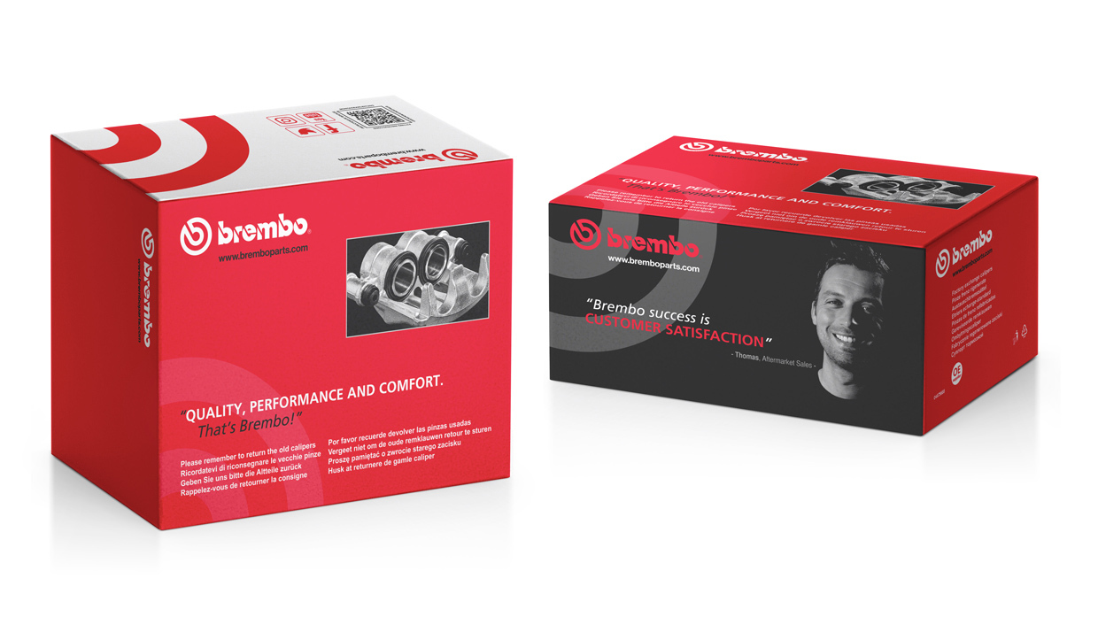 Refreshed look for the Brembo remanufactured calipers’ boxes