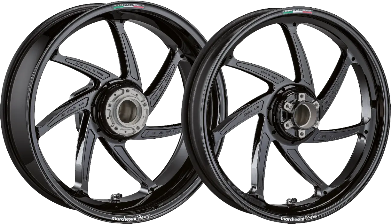 Marchesini M7RS Genesi black 7 spoke motorbike rims 