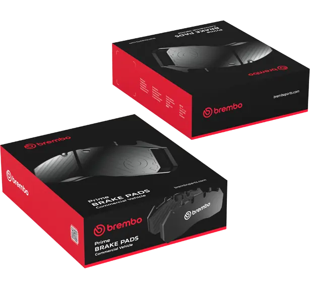 Brembo Prime commercial vehicle brake pad packaging