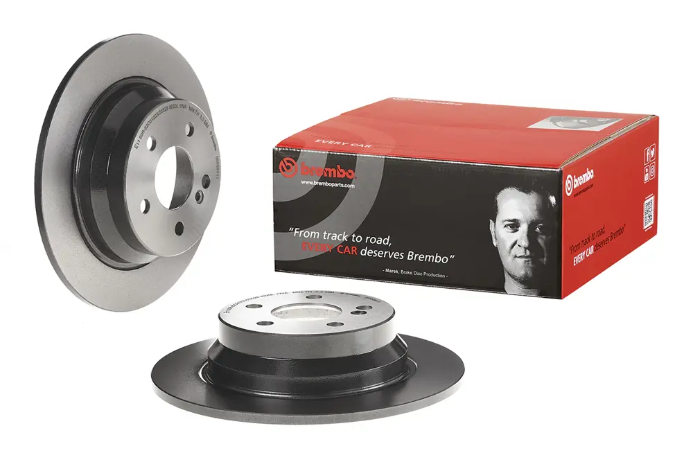 Dischi Freno Brembo Posteriore Verniciatura UV, Set Di 2 - Diametro 300 Mm, Spessore 10 Mm, Conforme ECE-R90