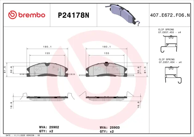 Brake pad Brembo P24178N