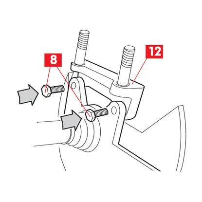 The bracket is fixed to the spindle using screws.