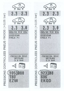 Show vehicle information, identifying ORGA numbers
