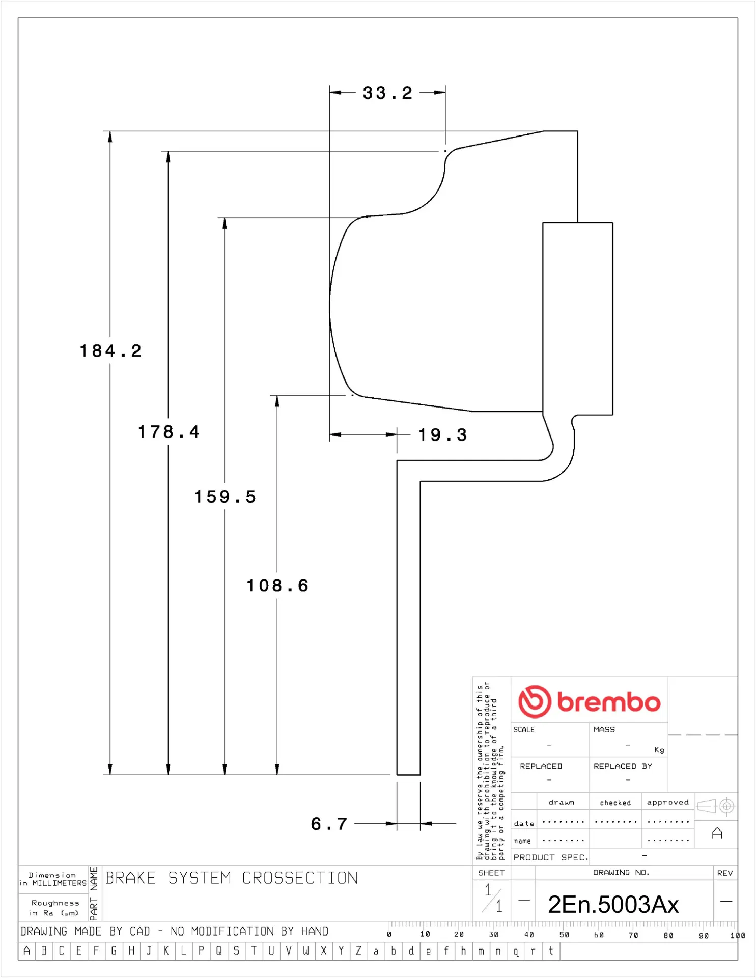 Disco SPORT | TY3 Brembo 2E5.5003A_