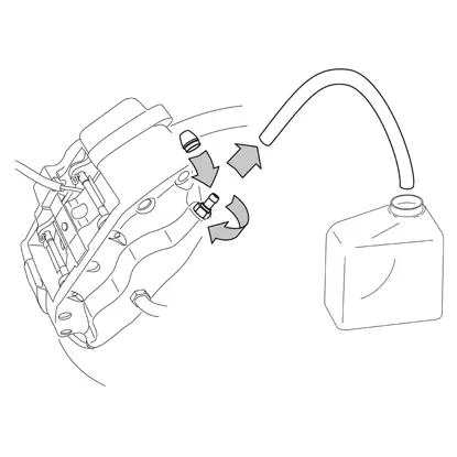 Removing the tube and closing the bleeder plug