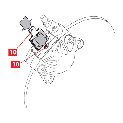 The pads are inserted into the new caliper.