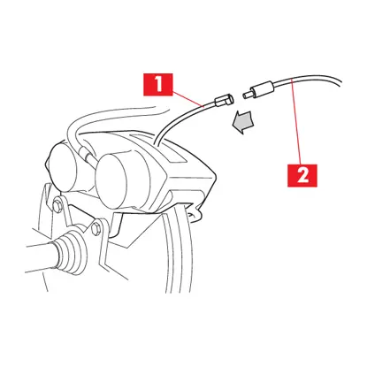 The wear indicator cable is disconnected from the connector on the vehicle.