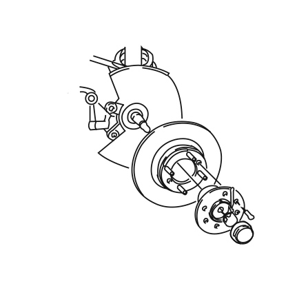 9. Assemble the hub and disc, tightening the fastening screws at the specified torque