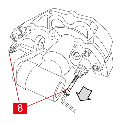 Démonter les vis (point 8) avec une clé.