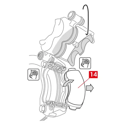 Déposer les plaquettes (point 14) sans provoquer de dommages.