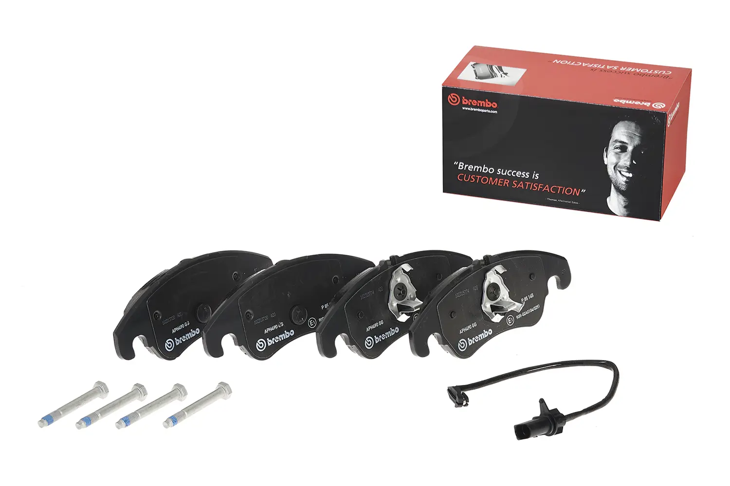 Brembo P 85 019 - Pastiglie Freno Anteriori Per Auto: Kit Con Accessori, WVA 20889, Impianto Kelsey Hayes, Qualità OE
