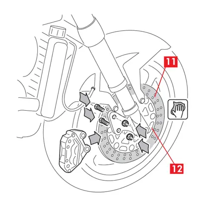 The braking surface of the disc is cleaned with a degreasing product.