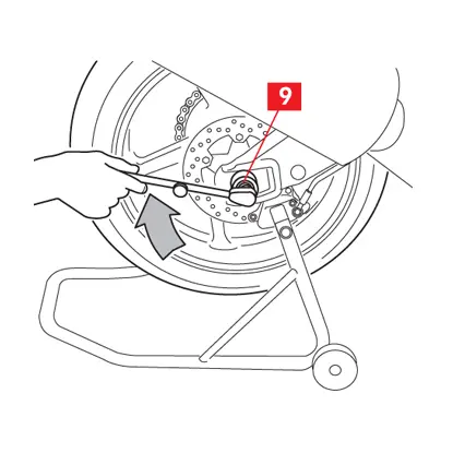 The nut is tightened on the stud to the closing torque.