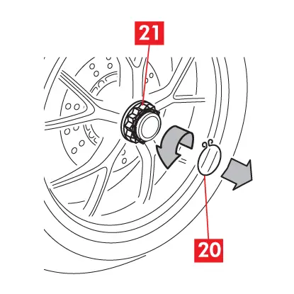 The retaining ring is removed and the nut is unscrewed from the pin.