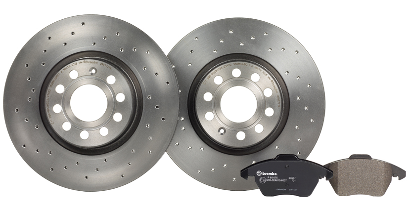 Направленные диски Brembo Xtra с соответствующими тормозными колодками