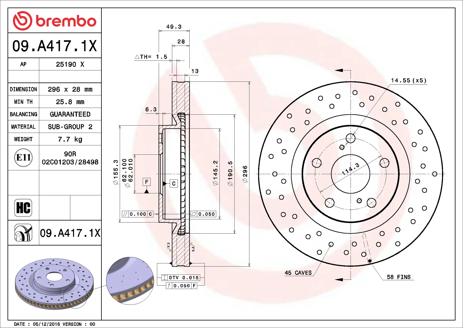  Brembo 09 A417 1X