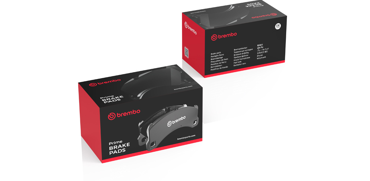 Packaging of Brembo car brake pads